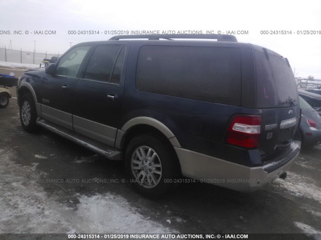 1FMFK18568LA80047 - 2008 FORD EXPEDITION EL EDDIE BAUER BLUE photo 3