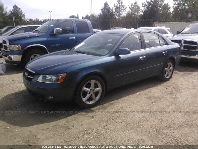 5NPEU46F47H235334 - 2007 HYUNDAI SONATA SE/LIMITED BLUE photo 2