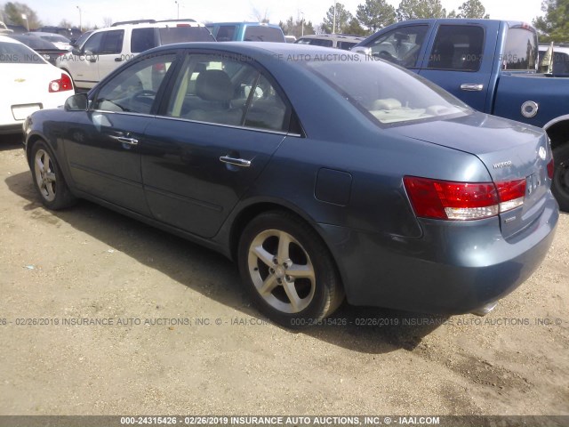 5NPEU46F47H235334 - 2007 HYUNDAI SONATA SE/LIMITED BLUE photo 3