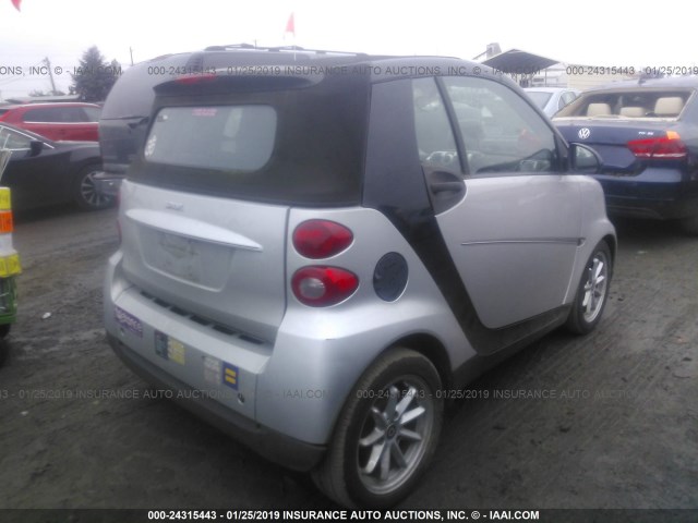 WMEEK31XX8K155752 - 2008 SMART FORTWO PASSION SILVER photo 4