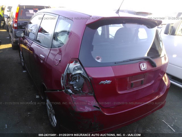 JHMGD37627S040043 - 2007 HONDA FIT S RED photo 3