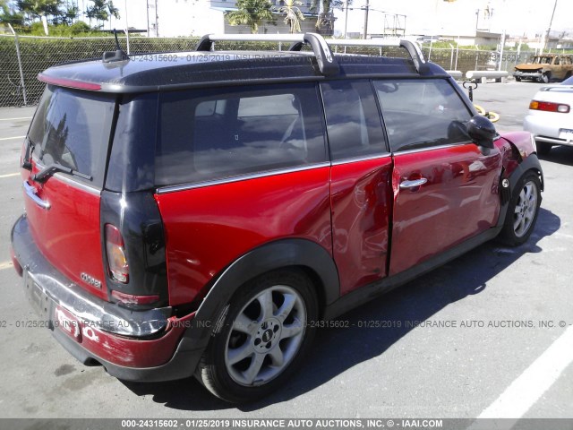 WMWML3C50ATX38573 - 2010 MINI COOPER CLUBMAN RED photo 4