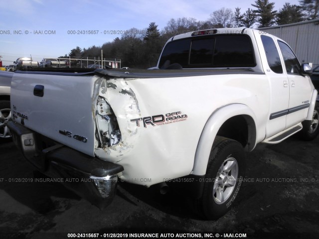 5TBBT44175S461543 - 2005 TOYOTA TUNDRA ACCESS CAB SR5 WHITE photo 4