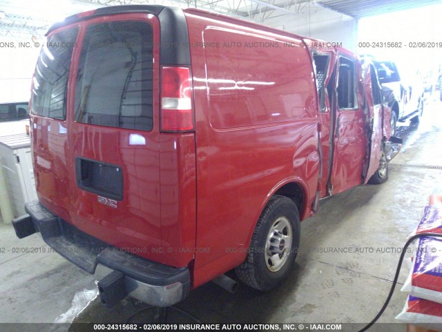 1GTW7FCA2E1910800 - 2014 GMC SAVANA G2500 RED photo 4