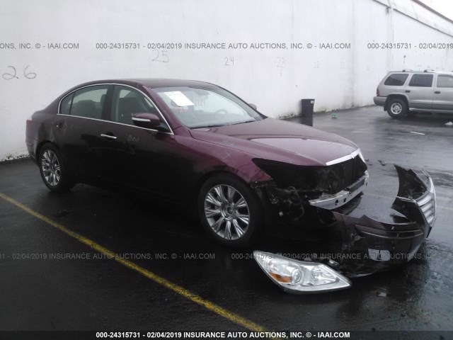 KMHGC46E49U025971 - 2009 HYUNDAI GENESIS 3.8L BURGUNDY photo 1