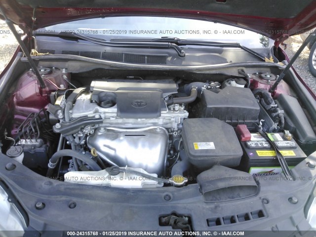 4T1BF1FK6FU987769 - 2015 TOYOTA CAMRY LE/XLE/SE/XSE RED photo 10