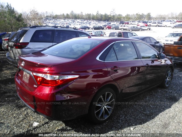 4T1BF1FK6FU987769 - 2015 TOYOTA CAMRY LE/XLE/SE/XSE RED photo 4
