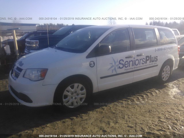 2C4RDGBG4ER362554 - 2014 DODGE GRAND CARAVAN SE WHITE photo 2