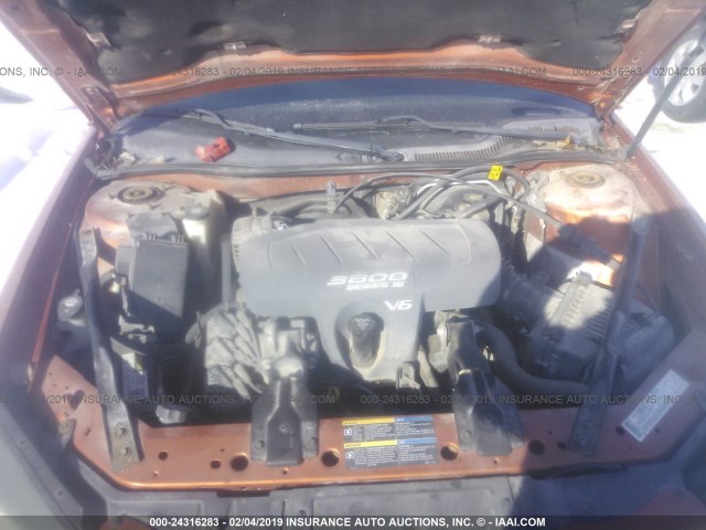 2G2WP522651200480 - 2005 PONTIAC GRAND PRIX ORANGE photo 10