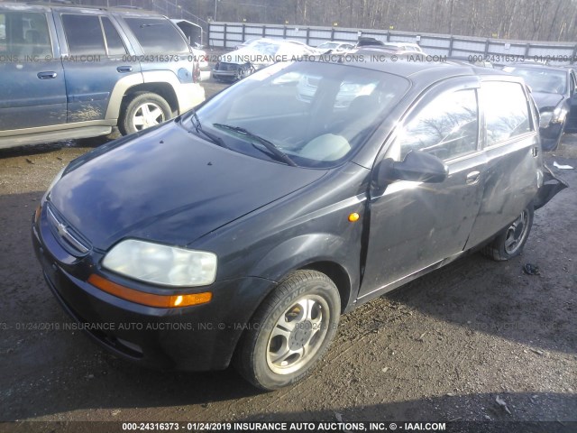 KL1TD62644B212326 - 2004 CHEVROLET AVEO BLACK photo 2