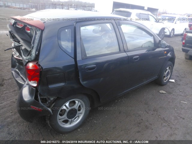 KL1TD62644B212326 - 2004 CHEVROLET AVEO BLACK photo 4