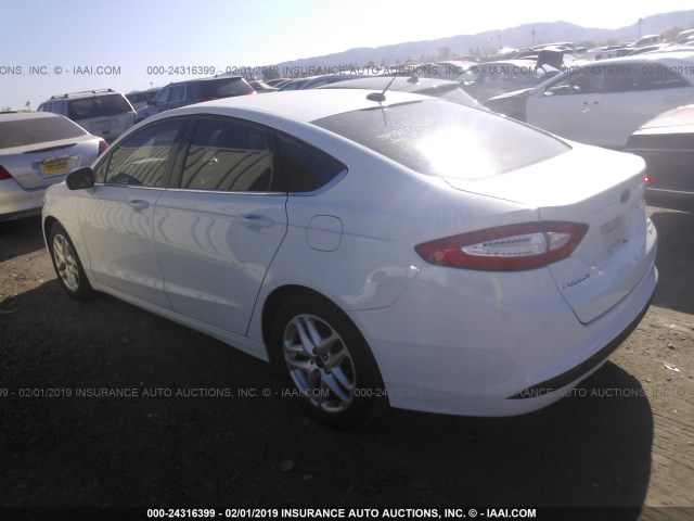 3FA6P0HD6ER227932 - 2014 FORD FUSION SE WHITE photo 3