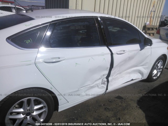 3FA6P0HD6ER227932 - 2014 FORD FUSION SE WHITE photo 6