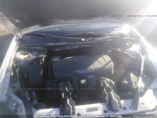 2G2WP522951351412 - 2005 PONTIAC GRAND PRIX WHITE photo 10
