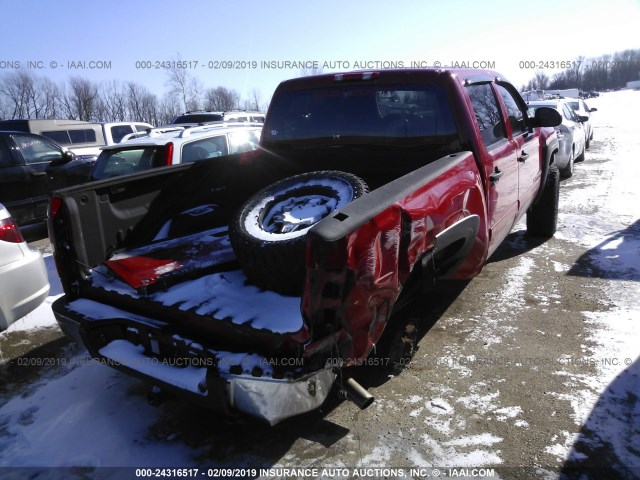 3GCEK13M47G501807 - 2007 CHEVROLET SILVERADO K1500 CREW CAB RED photo 4