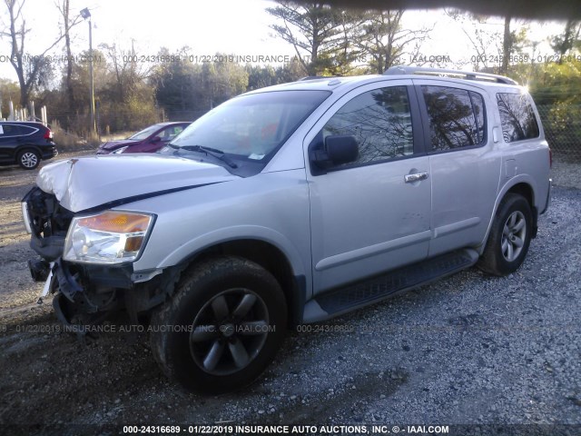 5N1BA0ND6DN605257 - 2013 NISSAN ARMADA SV/SL/PLATINUM SILVER photo 2