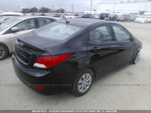 KMHCT4AEXHU386576 - 2017 HYUNDAI ACCENT SE BLACK photo 4