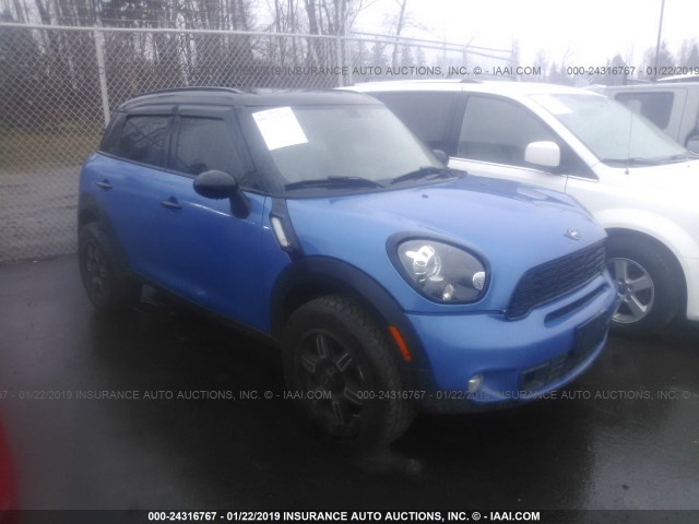 WMWZC5C59EWM17167 - 2014 MINI COOPER S COUNTRYMAN BLUE photo 1