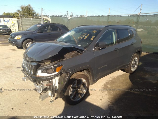 3C4NJDCB5JT393439 - 2018 JEEP COMPASS LIMITED GRAY photo 2