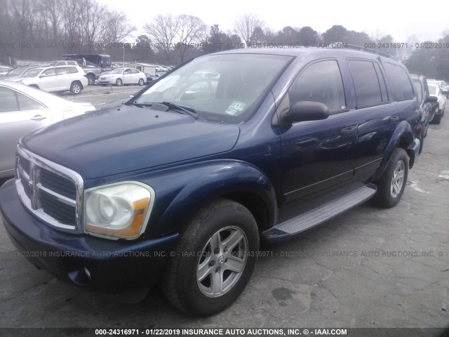 1D4HB48NX5F577873 - 2005 DODGE DURANGO SLT BLUE photo 2