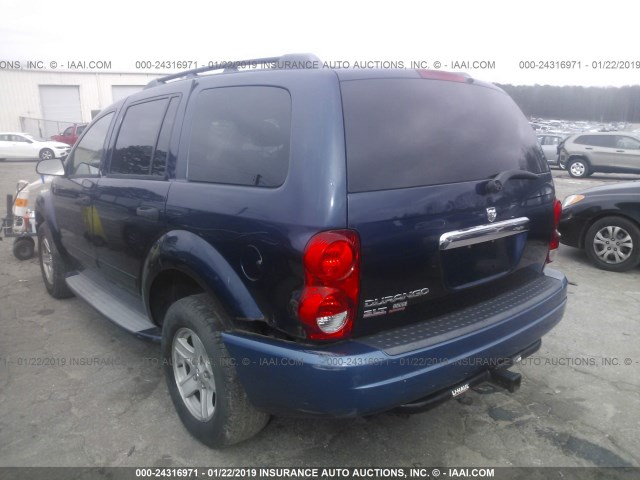 1D4HB48NX5F577873 - 2005 DODGE DURANGO SLT BLUE photo 3