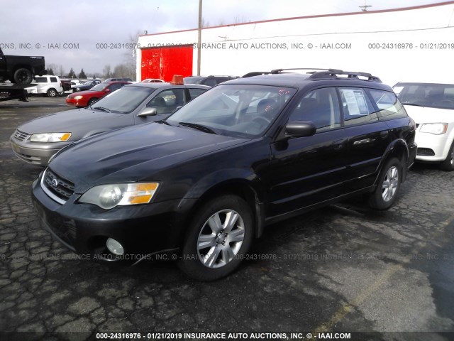 4S4BP61C757373076 - 2005 SUBARU LEGACY OUTBACK 2.5I BLACK photo 2