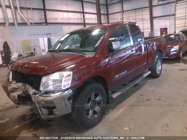 1N6AA06B36N537187 - 2006 NISSAN TITAN XE/SE/LE RED photo 2