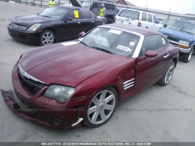 1C3AN69L66X065140 - 2006 CHRYSLER CROSSFIRE LIMITED RED photo 2