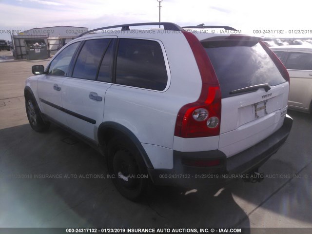 YV1CZ91H441042788 - 2004 VOLVO XC90 T6 WHITE photo 3