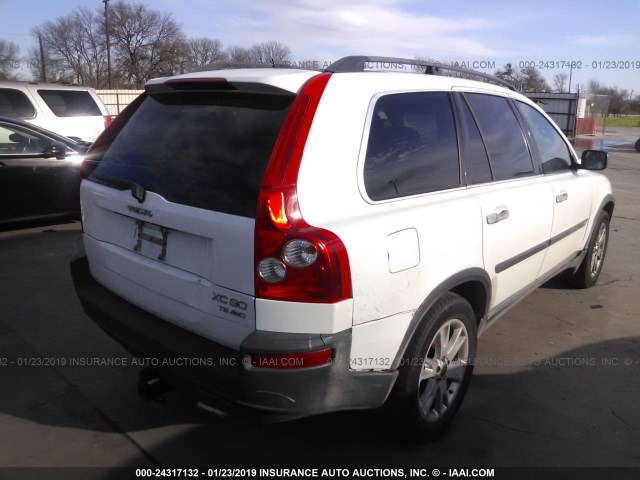 YV1CZ91H441042788 - 2004 VOLVO XC90 T6 WHITE photo 4