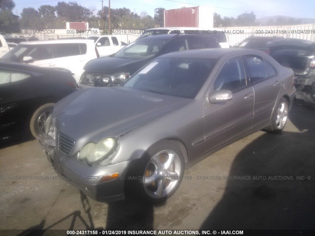 WDBRF40J24F546662 - 2004 MERCEDES-BENZ C 230K SPORT SEDAN GRAY photo 2