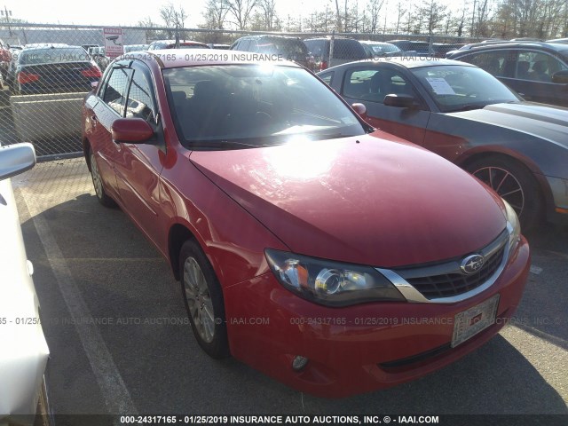 JF1GE61628G500675 - 2008 SUBARU IMPREZA 2.5I RED photo 1