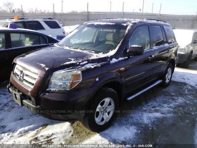 5FNYF28238B001630 - 2008 HONDA PILOT VP PURPLE photo 2