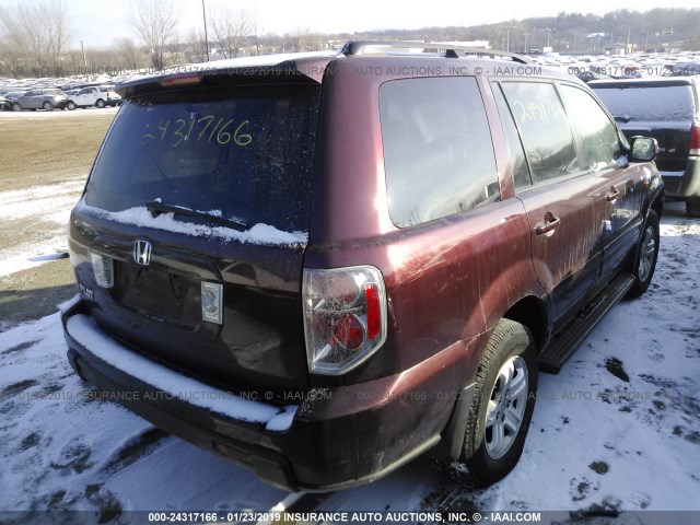 5FNYF28238B001630 - 2008 HONDA PILOT VP PURPLE photo 4