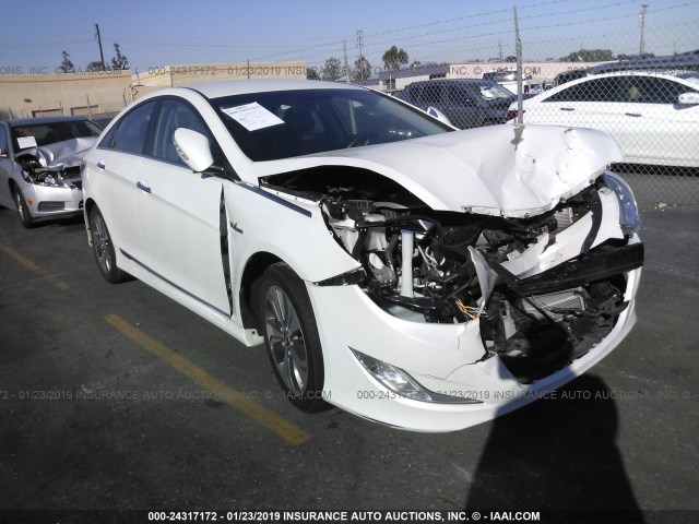 KMHEC4A47DA093116 - 2013 HYUNDAI SONATA HYBRID WHITE photo 1