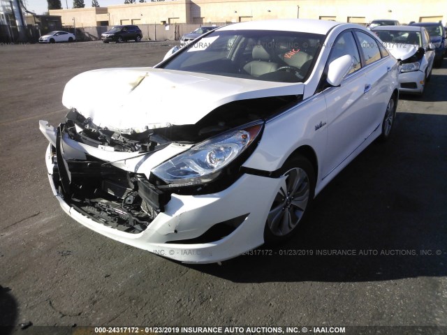 KMHEC4A47DA093116 - 2013 HYUNDAI SONATA HYBRID WHITE photo 2