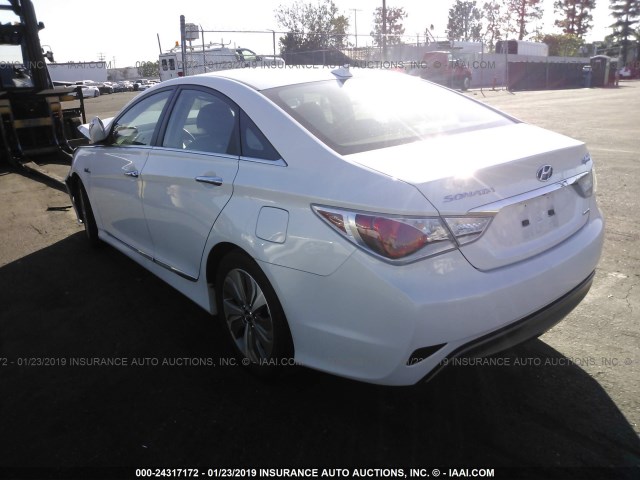 KMHEC4A47DA093116 - 2013 HYUNDAI SONATA HYBRID WHITE photo 3