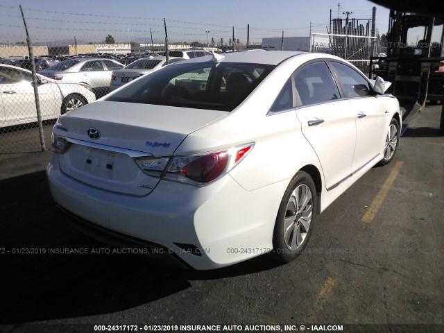 KMHEC4A47DA093116 - 2013 HYUNDAI SONATA HYBRID WHITE photo 4