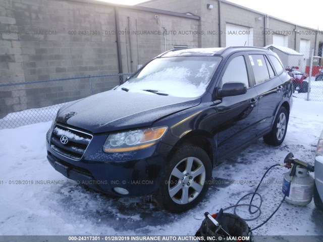 5NMSH73E68H186642 - 2008 HYUNDAI SANTA FE SE/LIMITED BLUE photo 2