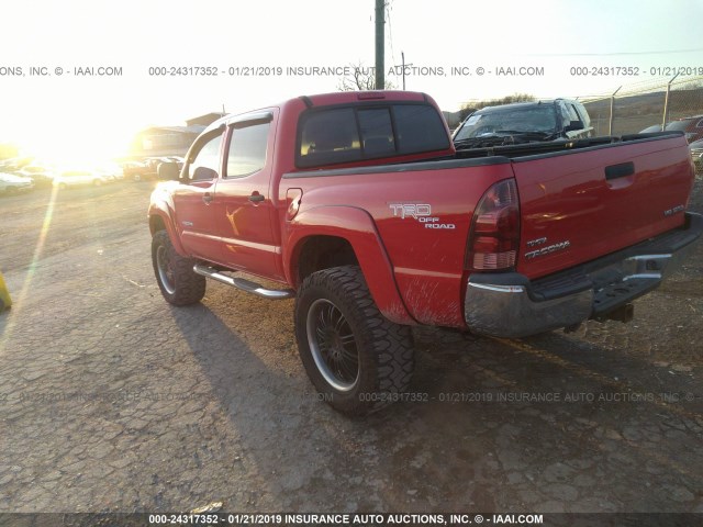 5TELU42N05Z041124 - 2005 TOYOTA TACOMA DOUBLE CAB 红色 照片 3