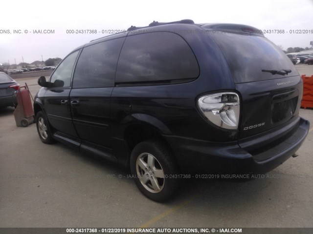 2D4GP44L75R210620 - 2005 DODGE GRAND CARAVAN SXT Azul foto 3