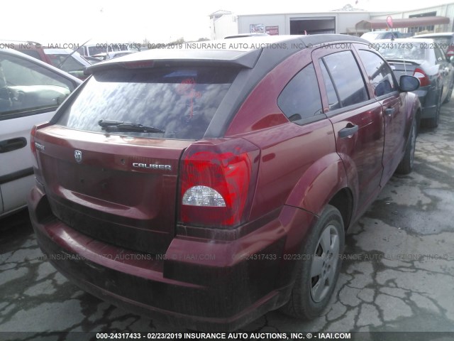 1B3HB28C99D170906 - 2009 DODGE CALIBER SE RED photo 4