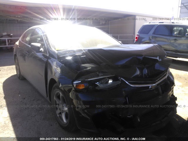 1G1ZB5ST2HF173543 - 2017 CHEVROLET MALIBU LS BLACK photo 1