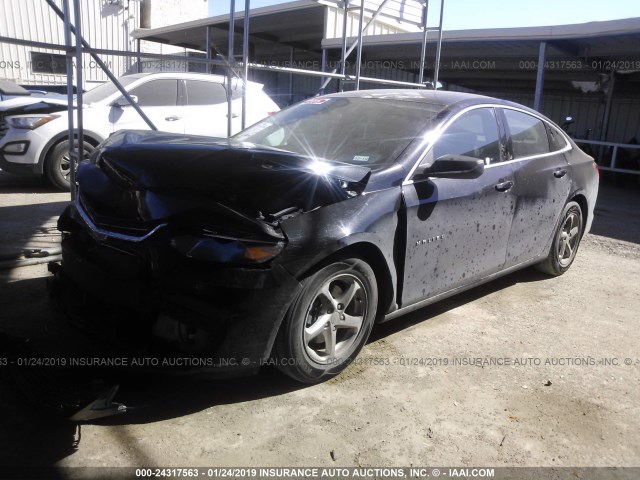 1G1ZB5ST2HF173543 - 2017 CHEVROLET MALIBU LS BLACK photo 2