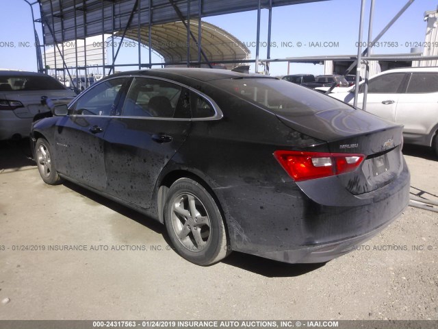 1G1ZB5ST2HF173543 - 2017 CHEVROLET MALIBU LS BLACK photo 3