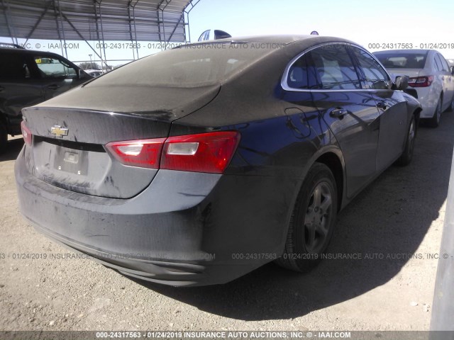 1G1ZB5ST2HF173543 - 2017 CHEVROLET MALIBU LS BLACK photo 4