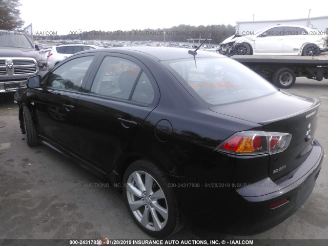 JA32U8FW7CU021687 - 2012 MITSUBISHI LANCER GT BLACK photo 3