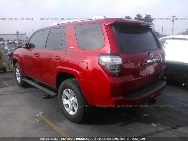 JTEBU5JR2H5479006 - 2017 TOYOTA 4RUNNER SR5 PREM/LTDL/TRAIL/TRD RED photo 3