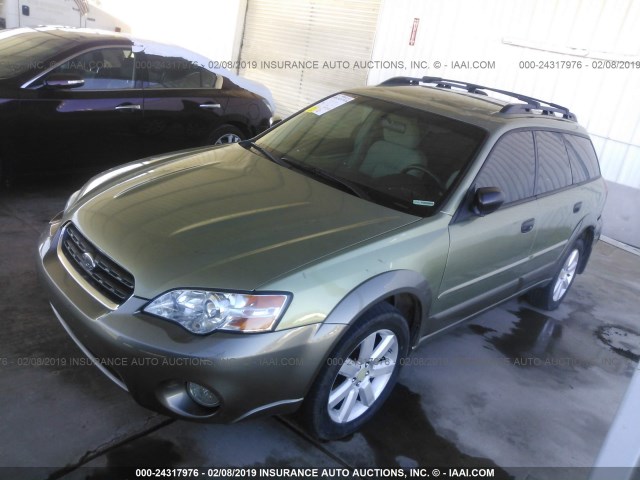 4S4BP61C677331758 - 2007 SUBARU LEGACY OUTBACK 2.5I GREEN photo 2