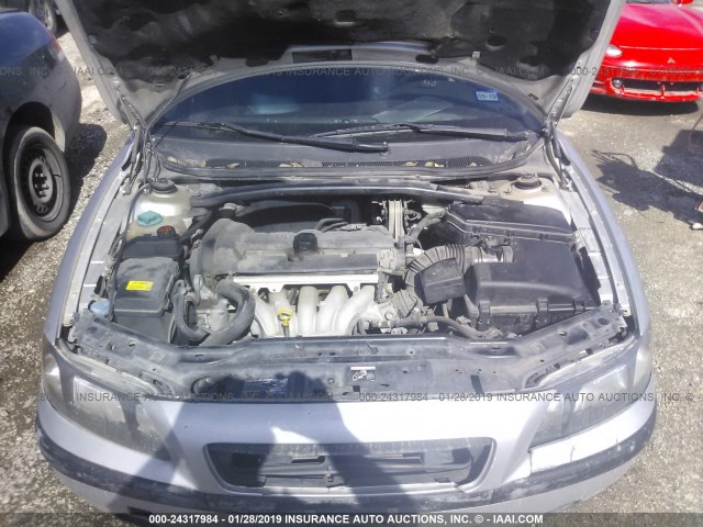 YV1RS61T542347339 - 2004 VOLVO S60 SILVER photo 10